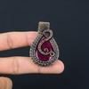 Рубиновый кулон Ювелирные изделия из драгоценных камней, Кулон ручной работы, обернутый медной проволокой 999 пробы, Ювелирные изделия новейшего дизайна