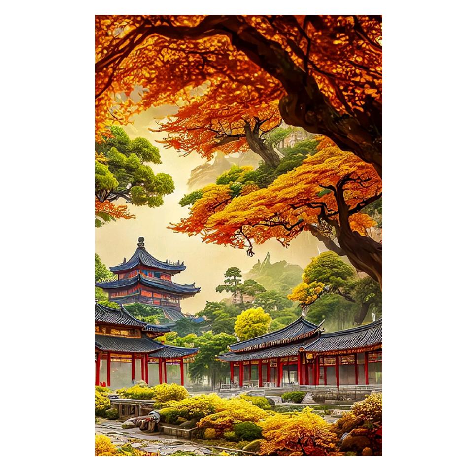 5D DIY Алмазная мозаика Картина Полный квадрат Стразы Озеро Замок Лунная дорога Алмазная вышивка Цветочный пейзаж Головоломка Подарок