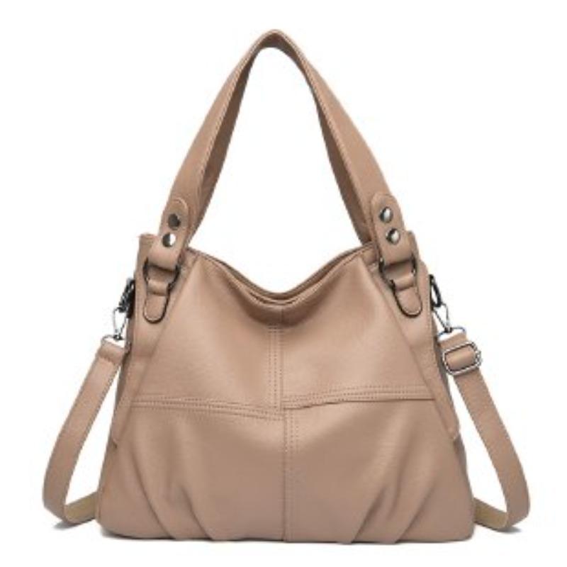 Роскошные женские сумки из мягкой кожи, новая повседневная большая сумка, дизайнерская женская сумка через плечо с большим плечом, женская лоскутная сумка