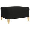 3 Piece Sofa Set with Footstool Black Fabric