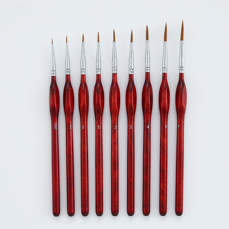 Треугольный набор кистей из шерсти ласки: Деревянный стержень для контурирования и линейного рисунка для акварельной и масляной живописи.