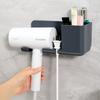 Кронштейн для фена без сверления, вешалка для фена для ванной, многофункциональная полка для туалета, подставка для размещения фена
