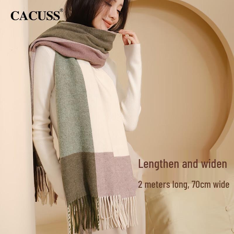 CACUSS Women's Warm Wool Blend Scarf Shawl