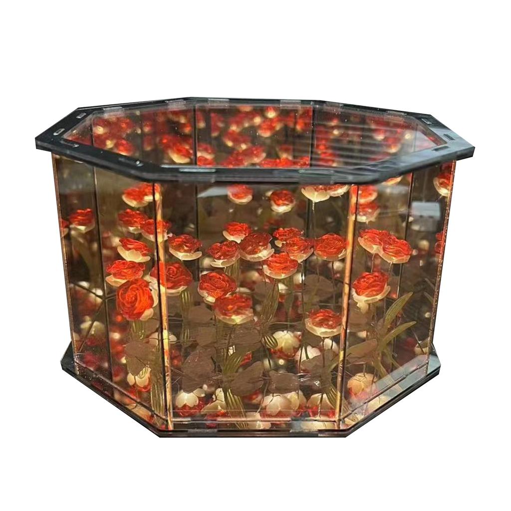 DIY Flower Sea 3D 20 Flower Tulip LED Night Light Mirror Table Lamps Спальня Украшения Украшения Зеркало Настольные Лампы Подарок