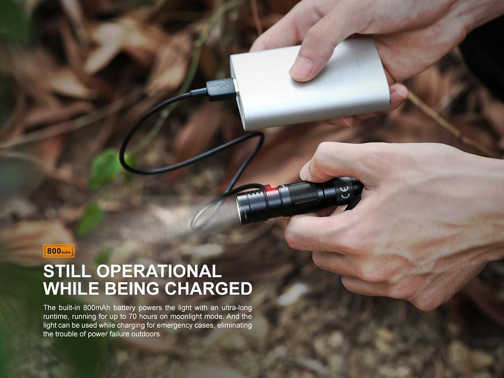 FENIX Light Black 8cm Flashlight SST20 LED Maximum Brightness 600 Lumens Rechargeable E09R