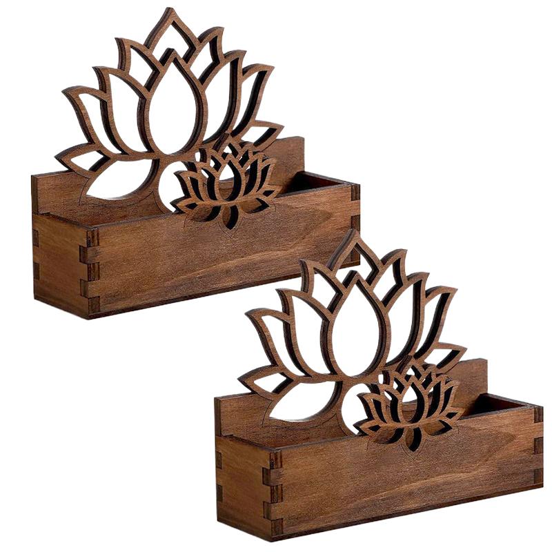 1PC Business Card Holder Decorative Wood Offices Store Orderly Elegant Front Desks Natural Business Gift Clear Texture Ornament