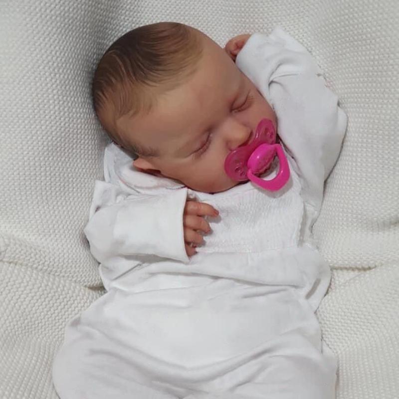 19-дюймовые готовые куклы Reborn Baby Sleeping LouLou уже окрашены целиком из силиконового винила или тканевого тела. Дополнительная кукла-эмуляция с волосами ручной работы. Детская игрушка.