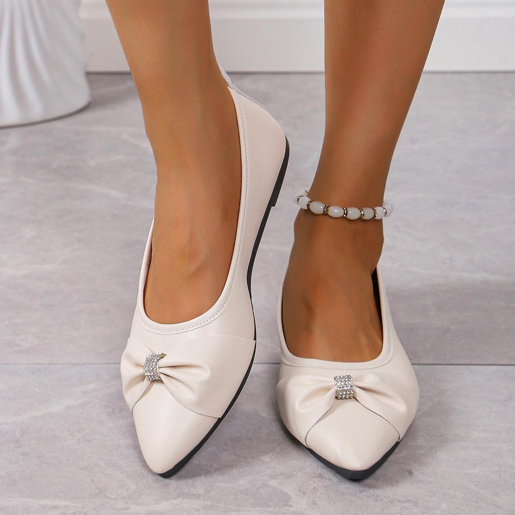 Women Casual Flats Shoes New Bow Elegant Walking Shoes Spring Designer Brand Retro Dress Soft Sole Shoes Zapatillas Mujer