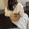 Summer Retro Straw Woven Crossbody Shoulder Bag for Women - Beach Vacation Underarm Saddle Bag
