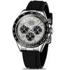 Watch Stylish Business Watch Easy To Read Sports Popular Fashion Brand Analog Quartz Silica Gel Belt Chronograph Date Waterproof Gray Arm Watch