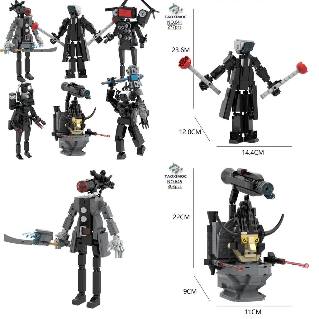 Exciting Skibidi Toilet Vs. Surveillance Man Titan Tv Figure Abs Plastic Building Blocks