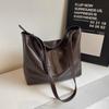 Simplicity PU Lock Sewing Line Shoulder Bag Large Capacity Commute Hot Sale Versatile Retro Feminine Crossbody Bags