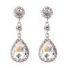 Hot Sale Water Droplets Dangle Earrings for Women Elegant CZ Crystal Shining Long Hanging Ear Fashion Wedding Party Jewelry