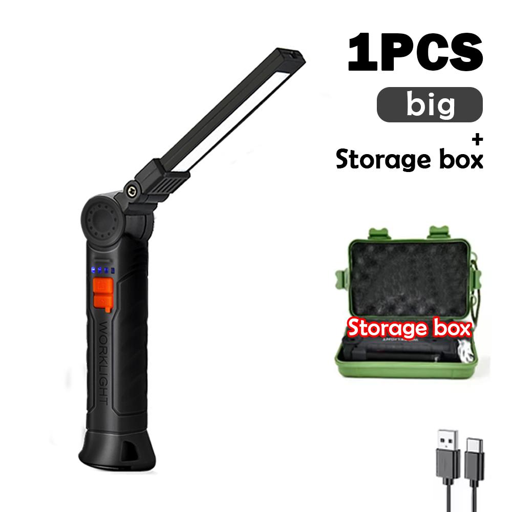 Перезаряжаемые рабочие фонари Светодиодный складной фонарик с магнитной базой COB-свет Вращение на 360° Ремонт автомобиля Дом Гараж Аварийный Кемпинг