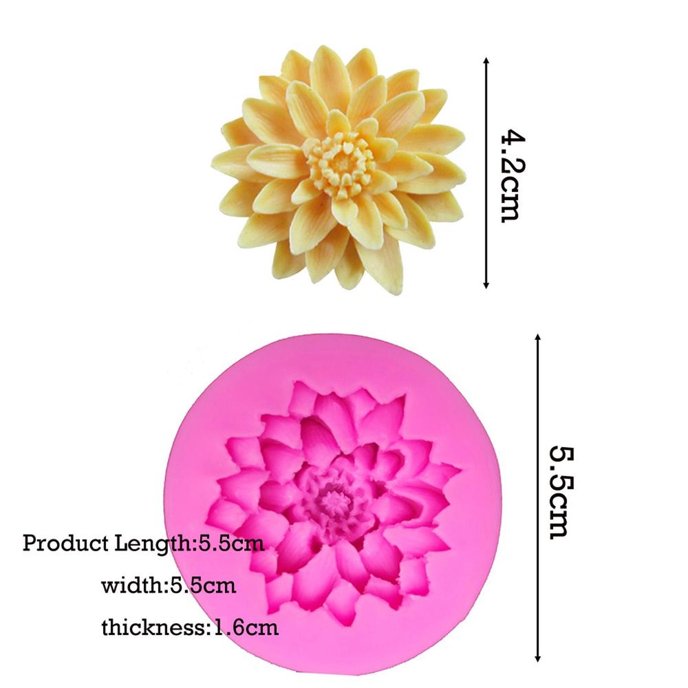 3D Beautiful Lotus Chrysanthemum Flowers Wedding Cake Decorating Tools DIY Baking Silicone Mold