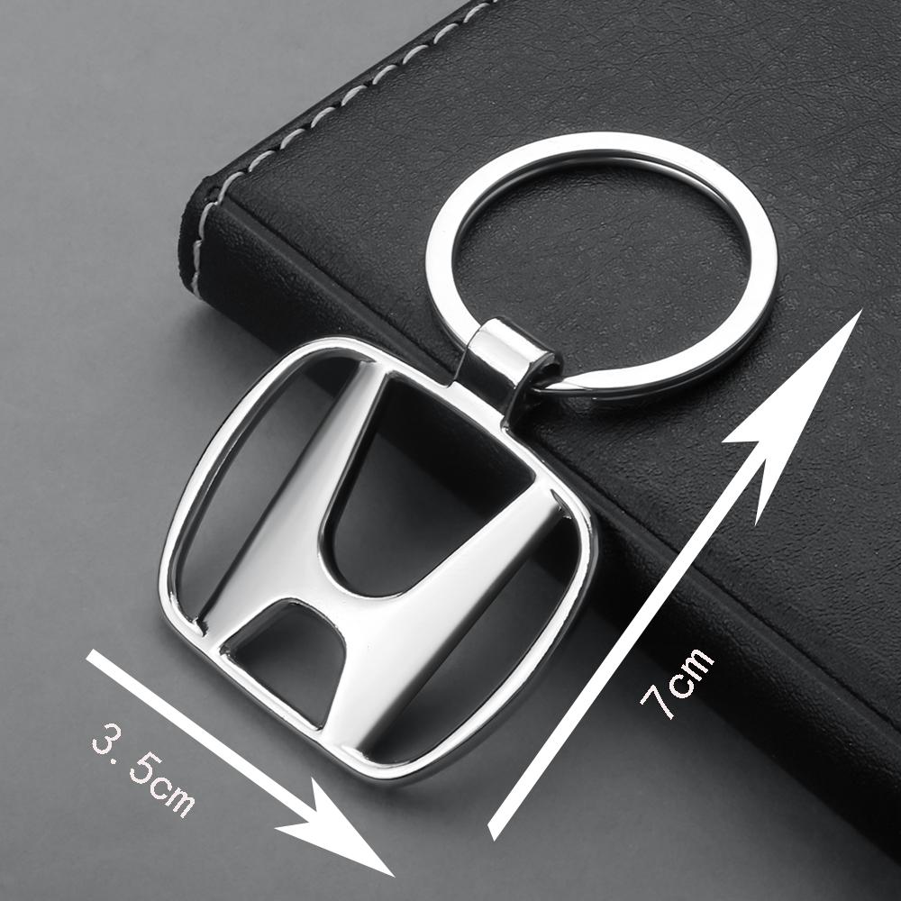 Metal Car Keychain Emblem Pendant Key Chain Keyring For Honda Civic Fit Jazz Accord Pilot CRV Odyssey Passport City Accessories DE6