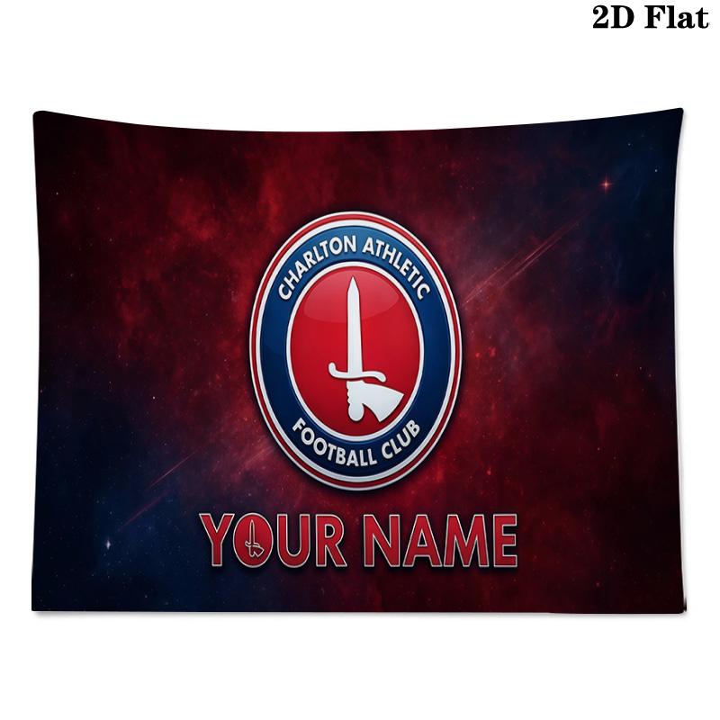 Custom Name Charlton Athletic Football Club Printed Tapestry – Wall Hanging for Bedrooms, Dorms, and Home Decor