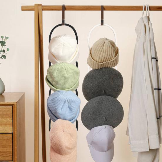 6Pcs Hat Rack with Hook Strong Load Bearing Clothes Scarf Bag Rack Organizer Over Door Wall Mounted