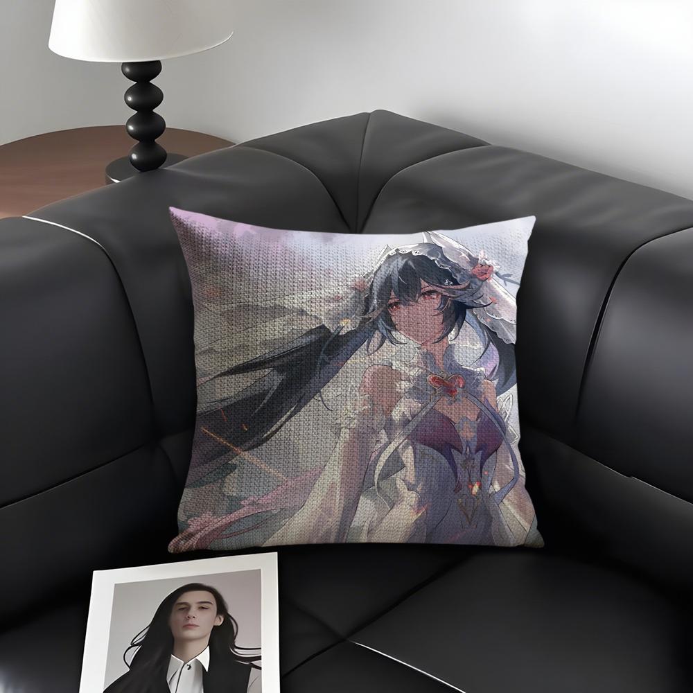 PPunishing GrayY RavenN Game Cushion Cover Natural Linen Organic Fabric DoubleSided Printing Sofa Home Decor Gift Pillow Case