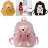 Unisex Toddler Backpack With Bear Charm And Ventilated Oxford Material For Daily School Fun