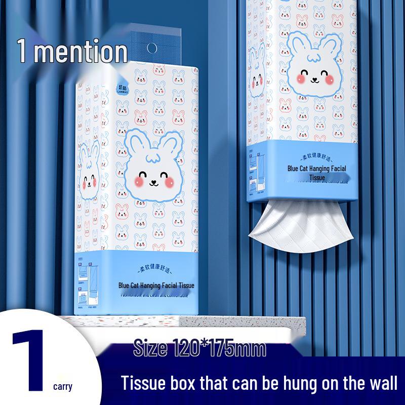 Blue Cat 10-Pack Hanging Facial Tissue Paper Towels for Home Use