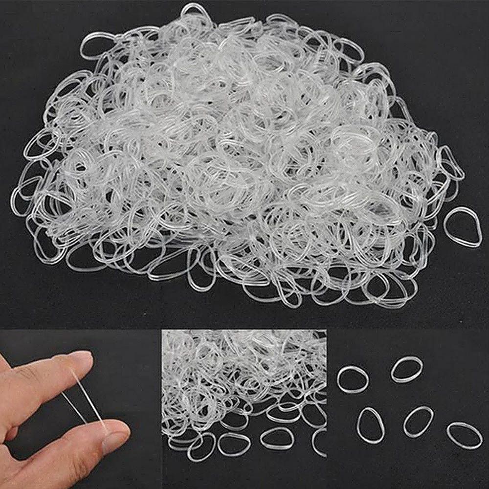 Clear Hair Styling Tool Elastic Ropes Ponytail Holder 500 Pcs Hair Ties Rubber Hair Band