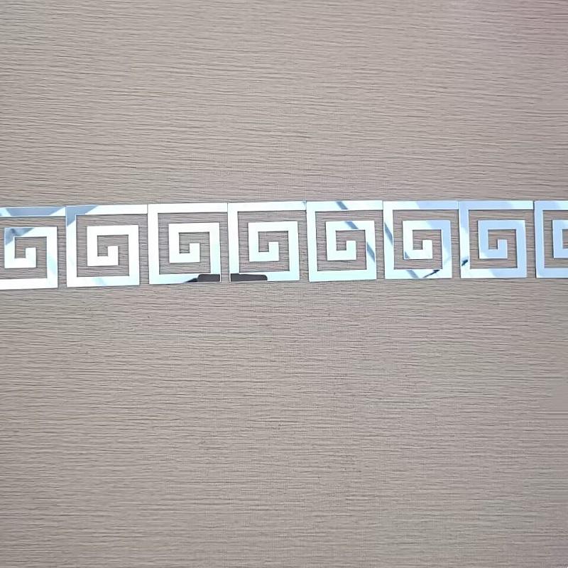 30 шт. 5*5 см зеркальная наклейка 3D линия талии здание граница акриловые зеркальные настенные наклейки для гостиной домашний декор