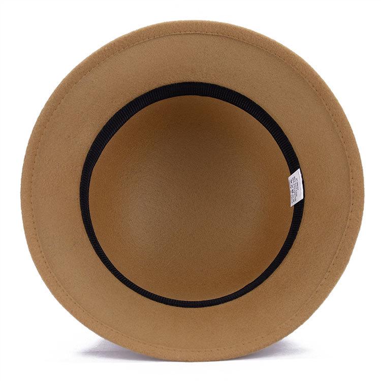 Корейская элегантность: Женская осенне-зимняя теплая фетровая федора с полосатым бантом