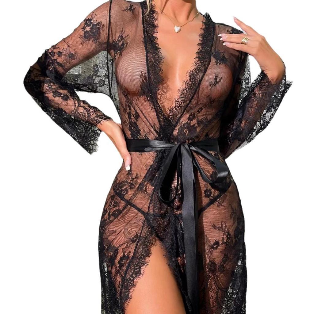 «Сексуальная сетчатая кружевная прозрачная ночная рубашка»: Европейские и американские пижамы из нижнего белья