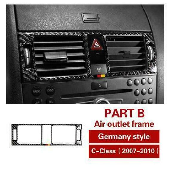 Накладки на центральную консоль автомобиля из углеродного волокна Для Mercedes Benz C W204 07-10 LB
