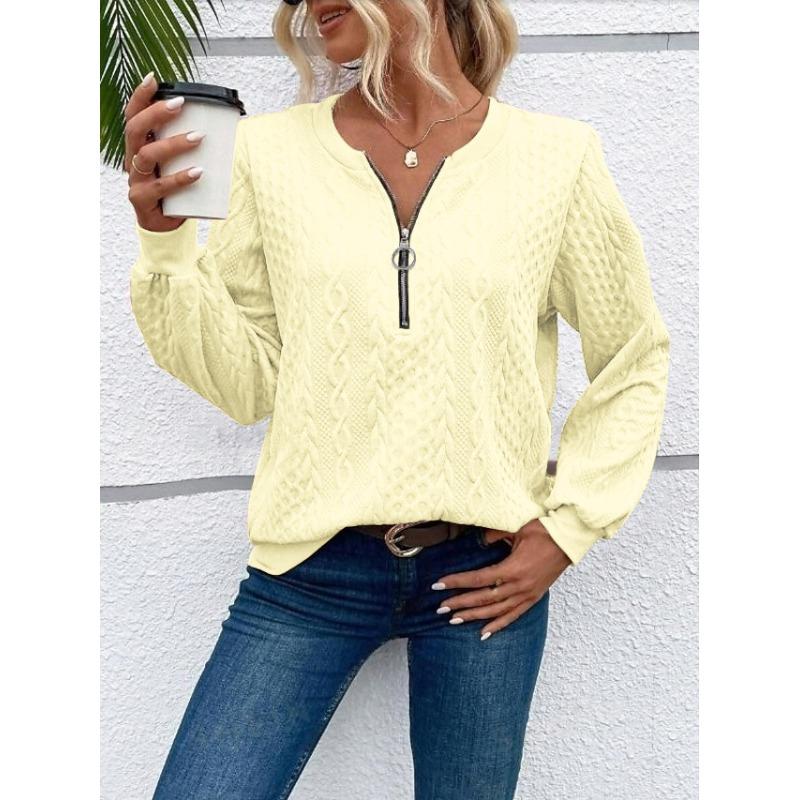 BFCCQB Women's Fashion Casual Solid Color Print Autumn Winter V-Neck Long Sleeve Hoodie