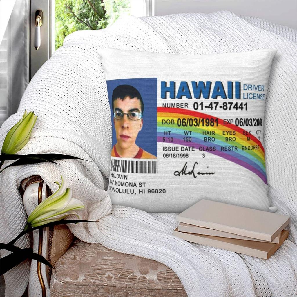 McLovin Водительские права Квадратная наволочка Подушка-чехол Полиэстер Декор для подушки Подушка-плед для дома Гостиной