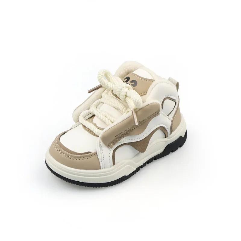 Детские кроссовки для девочек, зимние теплые повседневные хлопковые туфли для мальчиков, универсальные детские школьные кроссовки с нескользящей подошвой, новые