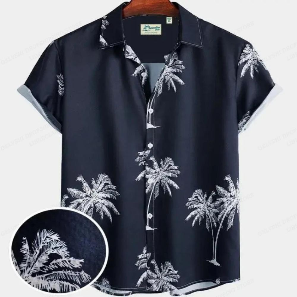 Рубашка Hawaii Summer Coconut с 3D-принтом на воротнике для мужчин, повседневная, модная, удобная, однобортная, пляжная одежда