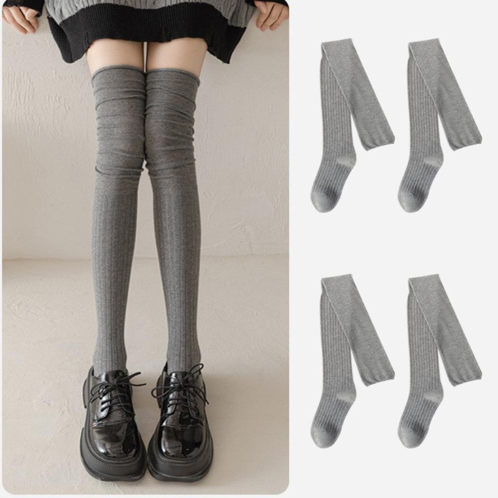 Высокие чулки до бедра, гольфы выше колена, повседневные чулки выше колена, зима