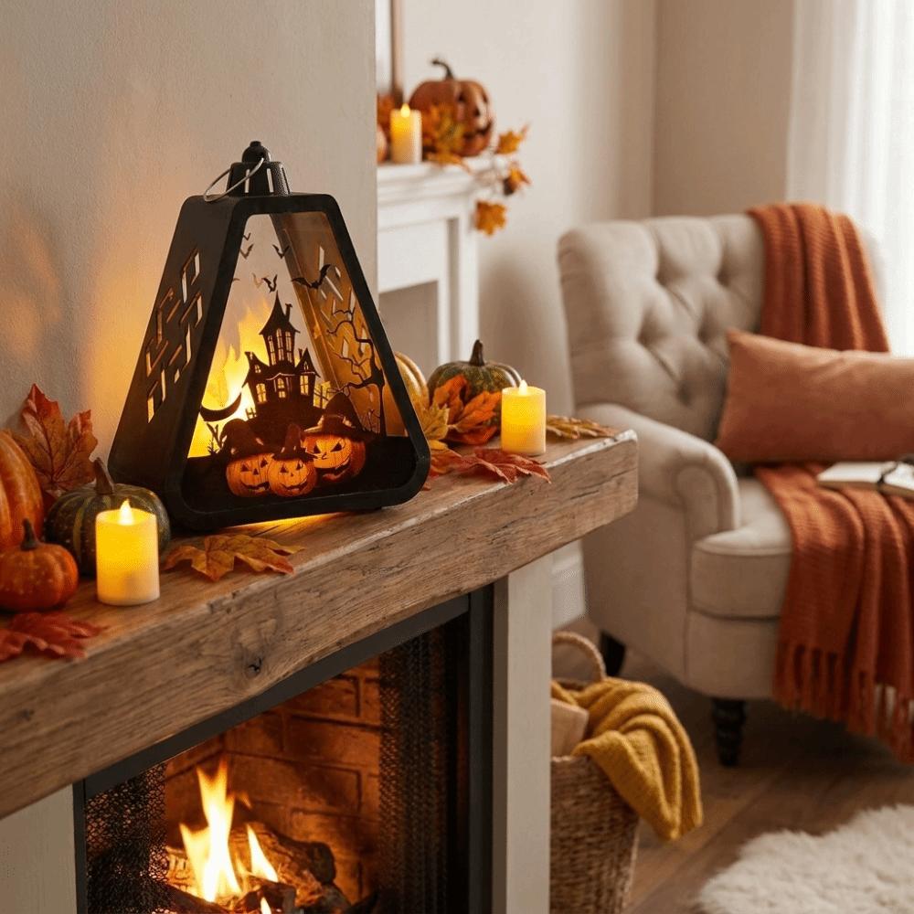 Battery Operated Halloween LED Lamp Plastic Handheld Lanterns Hanging Lantern  Ghost Festival