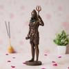 Статуя стоящего бога Шивы из полирезины с бронзовой отделкой, тришулой и дамру - идол индуистского бога для комнаты пуджи, домашнего декора - религиозный подарок