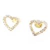 [G9420] - 'Love Divine' Gold Plated Earrings White Gold
