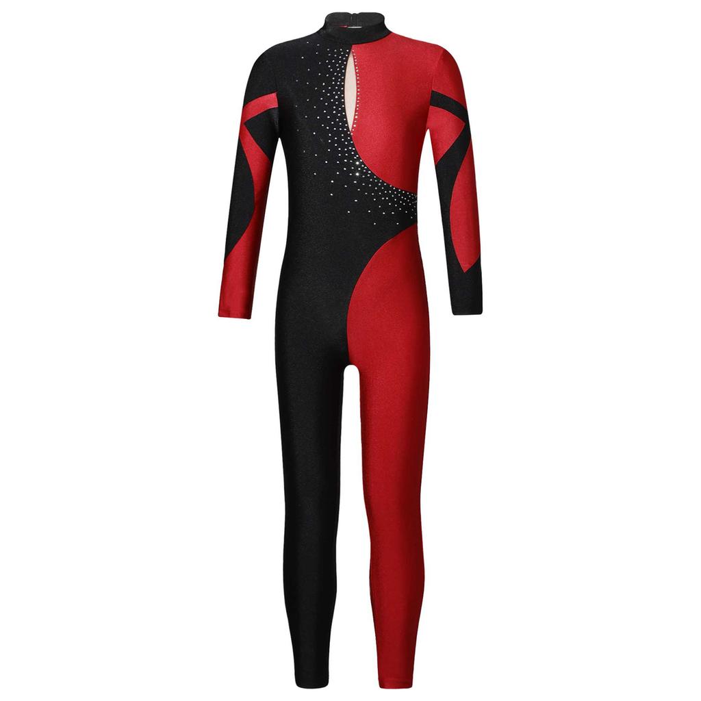 Гимнастические комбинезоны, детские блестящие стразы, боди для катания на коньках, боди для девочек с длинными рукавами, балетные и танцевальные трико для всего тела, комбинезоны