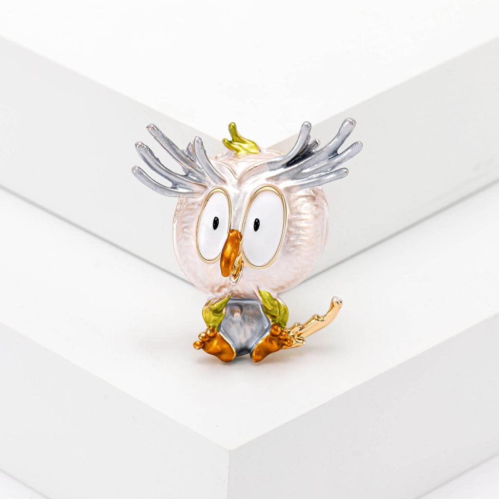 Брошь в виде совы из ветровой стали с рисунком из мультфильма, высококачественный женский корсаж