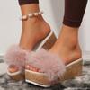 Распродажа женской обуви 2024 года, высококачественные женские тапочки с открытым носком, летние замшевые однотонные повседневные тапочки большого размера на платформе для отдыха на открытом воздухе