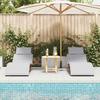Sun Lounger with Cushions 2 pcs Light Grey Solid Acacia Wood
