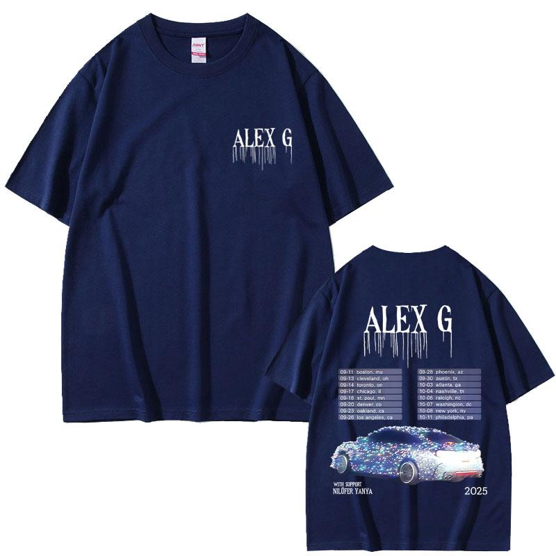 Singer Alex G Tour Tshirt Summer Unisex Cotton Casual Crewneck T Shirts Male Fashion Short Sleeve Tshirts