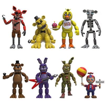 FNAF 4шт/комплект Фредди Бонни Чика Фокси Кошмарный Мальчик с Шариком Фигурка Действия Коллекционная Модель Виниловая Фигурка Кукла Игрушки