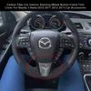 Карбоновый салон рулевого колеса кнопка рамка отделка крышка для Mazda 3 Axela 2010 2011 2012 2013 автомобильные аксессуары