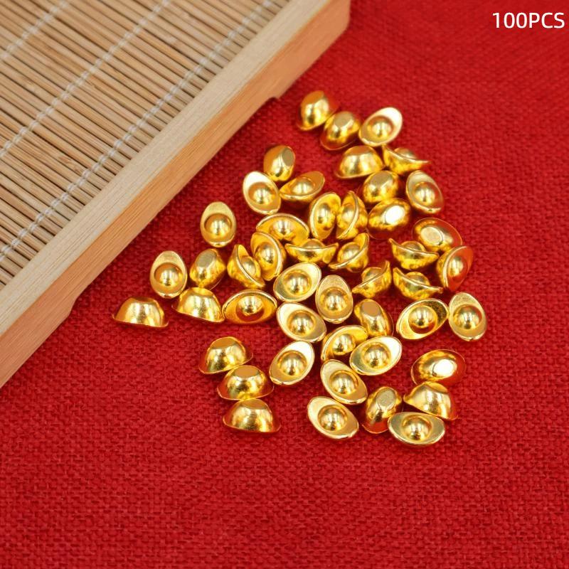 Mini Gold Ingot Luck Charms 100/200PCS Attract Wealth Handicrafts for DIY Jewelry Making Souvenir Gifts