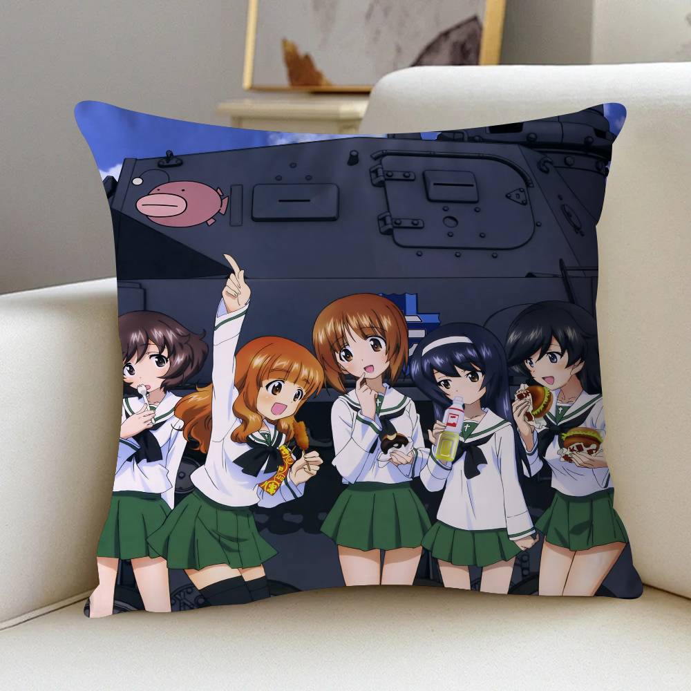 Аниме G-GIRLS Und PANZER Наволочка Подушка для дивана Автомобильная декоративная подушка Рождественский подарок 40x40см 45x45см