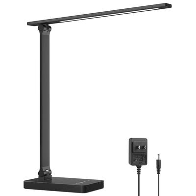 Lepro Настольная лампа Настольная лампа с AC USB Сверхвысокий баланс Освещение и зарядка устройств Датчик дневного света Уровни энергии Стильная настольная лампа для учебы