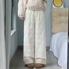 Wide Leg Thick Flannel Pants Simple Basic Snow Pants Solid Windbreak Cotton Pants  Ski Pants