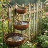 Attract Birds to Garden 3Pcs Metal Bird Feeder Rust-Resistant Insect Water Bath for Drinking Cups Ornament Hanging Outside Decor